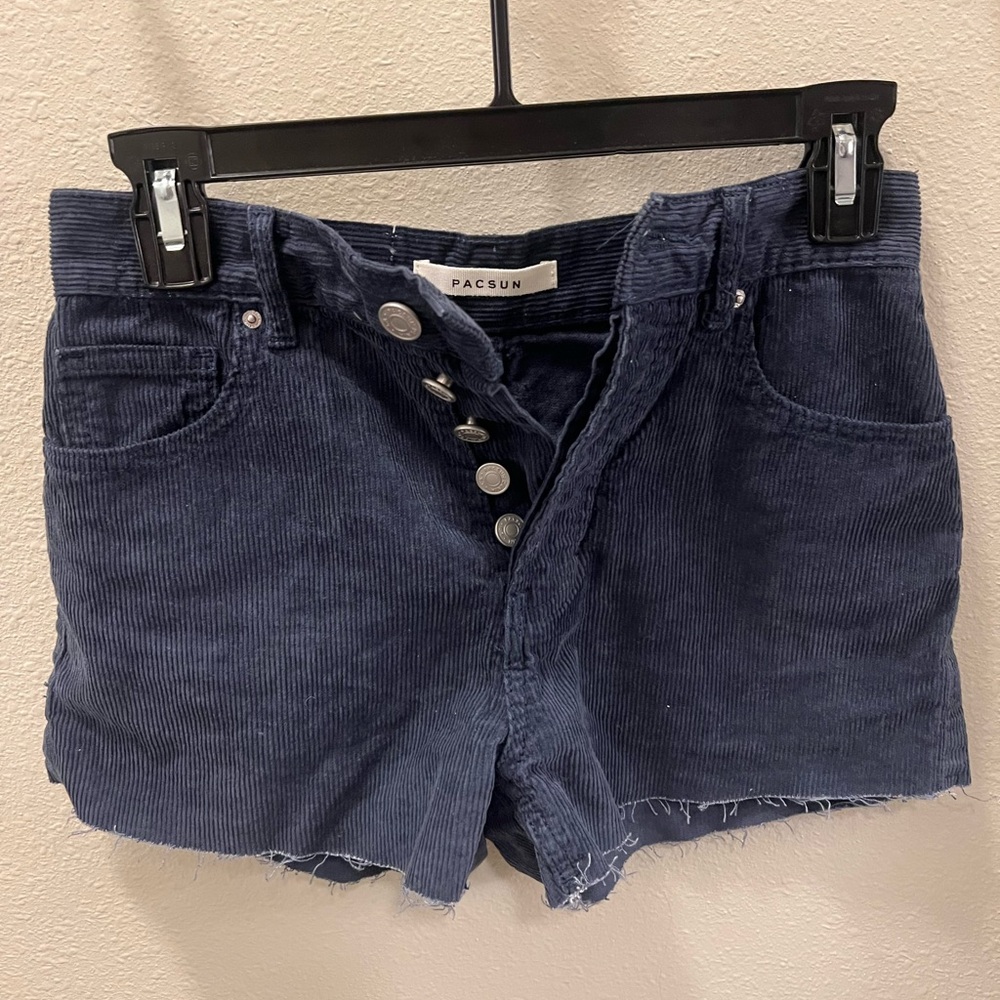 PacSun Blue High Waist Corduroy Shorts